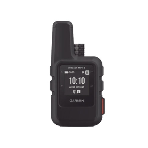 GPS portátil inReach® Mini 2 / Pantalla Monocroma Transflectiva 23 x 23 mm / Resolución 176 x 176 píxeles / Batería Recargable de Iones de Litio / Autonomía Hasta 14 Días / Resistencia al Agua IPX7 / Conectivi