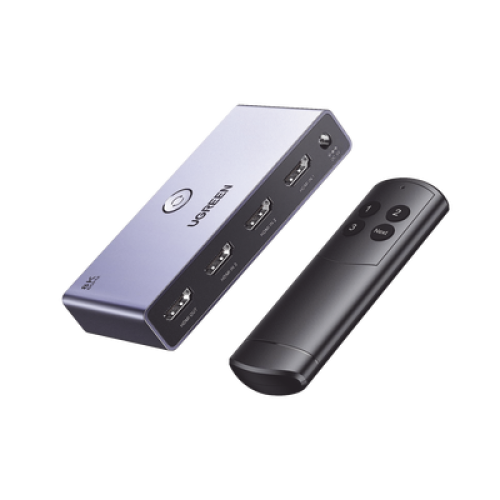 Switch (Splitter) 8K HDMI 2.1 / 3 Entradas 1 Salida / Incluye Control Remoto / Soporta 8K@60Hz 4K@120Hz 4K@60Hz 3D / HDR / HDCP 2.3 / Carcasa de Aluminio.