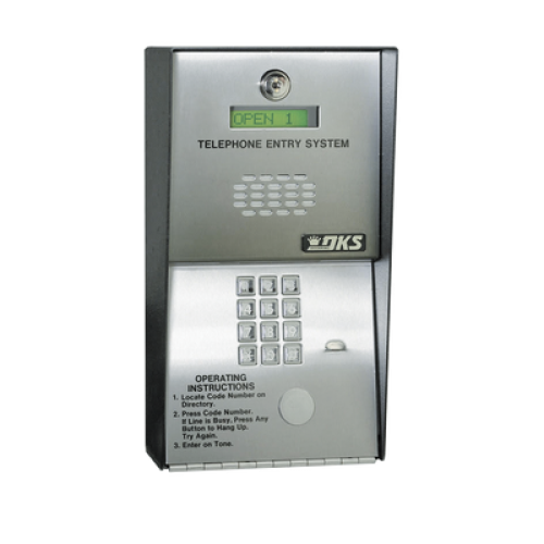 Audioportero Telefónico DKS Para 600 números Telefónicos / Control Para 2 Puertas / Gabinete Para Sobreponer/ Marcación a 16 Digitos / Linea Análoga o Digital
