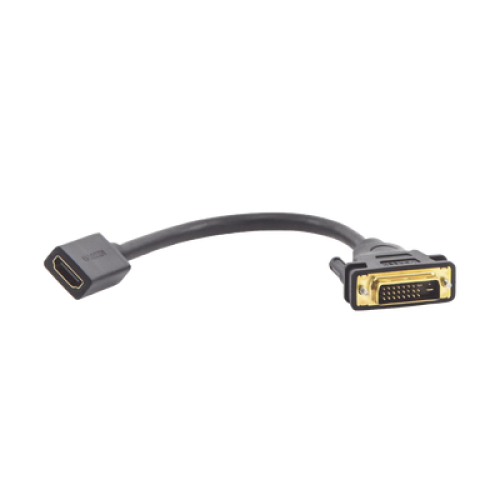 Convertidor DVI Macho a HDMI Hembra | Bidireccional | DVI 24+1 | 1080P@60Hz | Cable de 22 cm (8.66 Pulgadas) | Negro