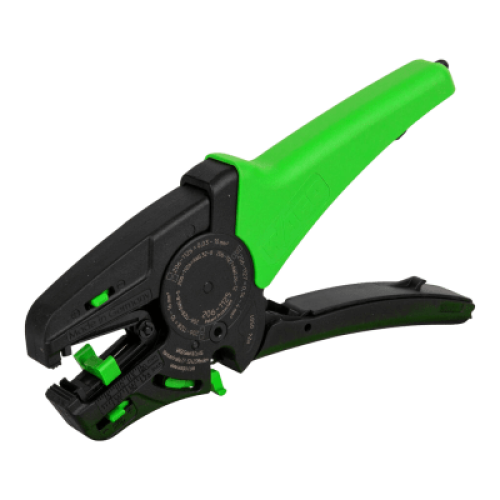 Pelacable Manual / Quickstrip Vario / Capacidad 0.03-16 mm² / Ajuste Automático Sección / Función Corte / Pelado Parcial / Cuchilla Reemplazable / Verde-Negro