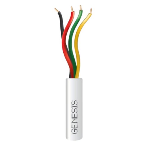 Bobina de 305 Metros (1000 Pies) / Alambre de Cobre / 4 x 22 AWG / Riser / Color Blanco / Para Aplicaciones de Alarmas de Intrusión / Sistemas de Automatización
