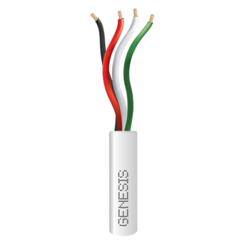 Bobina de 305 Metros (1000 Pies) / Cable de Cobre / 4 x 22 AWG / Riser / Color Blanco / Para Aplicaciones de Alarmas de Intrusión y Automatización