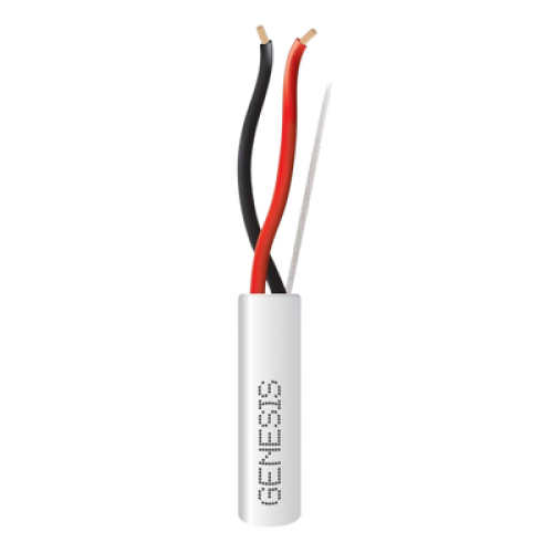 Bobina de 152 Metros (500 Pies) de Cable / 2 x 18 AWG / Riser / Color Blanco / Para Aplicaciones en Alarmas de Intrusión, Control de Acceso, Automatización, Interfonos, TV Porteros, Audio y Voceo