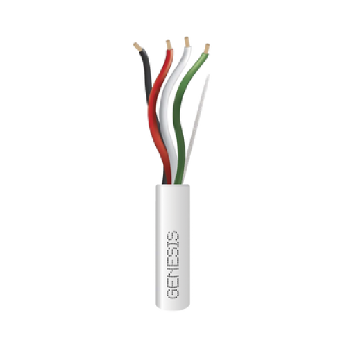 Bobina de 305 Metros (1000 Pies) / Cable de Cobre / 4 x 18 AWG / Riser / Color Blanco / Para Aplicaciones de Alarmas de Intrusión/Control de Acceso/ Automatización / Interfonos y Tv Porteros