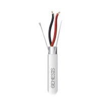 Bobina de 305 Metros (1000 Pies) de Cable 2 x 22 AWG BLINDADO / RISER / Color Blanco / Para Aplicaciones de Audio, Seguridad y Control