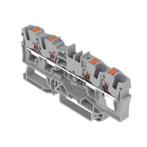 Borna de Paso / 4 Conductores / Push-in CAGE CLAMP® / 4 mm² / 32 A / 800 V / Carril DIN / ATEX IECEx / Prueba Ø4 mm
