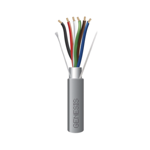 Bobina de 305 Metros (1000 Pies) de Cable / 6 x 22 AWG Blindado / Riser / Color Gris / Para Aplicaciones de Audio, Seguridad y Control