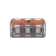 Borna de Conexión con Palancas / 3 Conductores / CAGE CLAMP® / 6 mm² (10 AWG) Máximo / 32A 450V / Transparente / Palancas Naranja / TB85 Borna de Conexión con Palancas / 3 Conductores / CAGE CLAMP® / 6 mm² (10 AWG) Máximo / 32A 450V / Transparente / Palancas Naranja / TB85