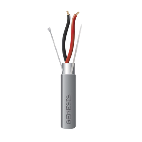 Carrete de 305 Metros (1000 Pies) de Cable / 2 x 16 AWG / Riser / Blindado / Tipo CMR-CL3R-FPLR-FT4 / Color Gris / Aplicaciones de Alarmas de Intrusión/Control de Acceso/ Automatización / Interfonos y Tv Porteros