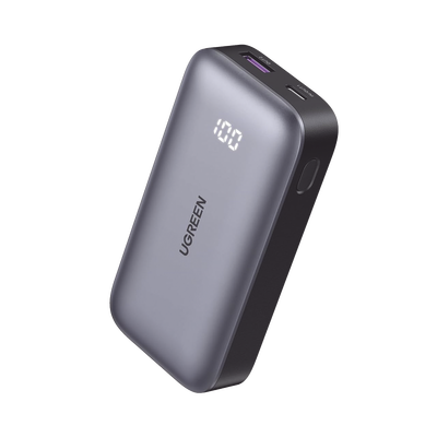 Mini Power Bank 30W  | 10 000 mAh |  2 Puertos PD3.0, USB C+A | Carga Rápida | Pantalla Digital | Compatible con iPhone 16 Pro Max/15/14, MacBook Air, iPad, Galaxy S24 Ultra, | Color Negro.