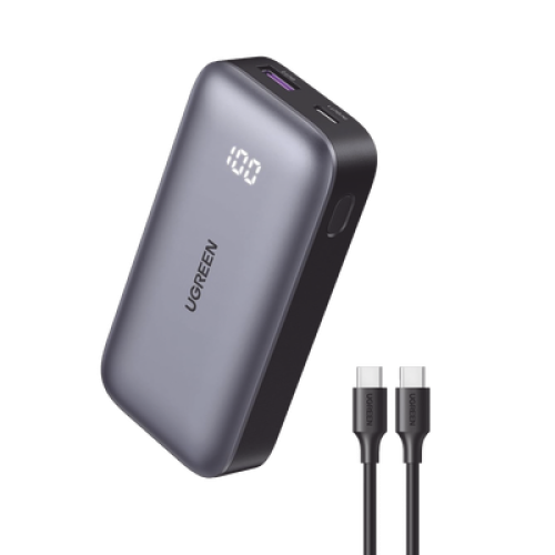 Mini Power Bank 30W  | 10 000 mAh |  2 Puertos PD3.0, USB C+A | Carga Rápida | Pantalla Digital | Compatible con iPhone 16 Pro Max/15/14, MacBook Air, iPad, Galaxy S24 Ultra, | Color Negro.