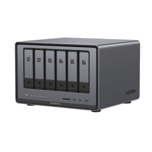 NAS UGREEN NASync DXP6800 Pro / Intel Core i5-1215U 10 Núcleos / 6 Bahías SATA + 2 M.2 NVMe / 2 Puertos Thunderbolt 4 / 2 Puertos 10GbE / 8K HDMI / PCIe 4.0 x4 / DDR5 Hasta 64GB / Compatibilidad Multiplataforma