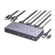 Conmutador KVM DisplayPort 8K | DP 1.4 | 2 Entradas 1 Salida | 4 Puertos USB 3.0 (3 USBA *1 USBC) | Soporta 8K@60Hz | HDR | Control de Escritorio | Carcasa de Aluminio | Indicador Led | Compatible Win, MacOs y Linux.