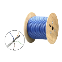 Cable SF/UTP | 4 pares 23 AWG | Cumple con los requisitos de la HDBaseT Alliance | Protección EMI | Transmisión de datos 4K | Color Azul | 305m Cable SF/UTP | 4 pares 23 AWG | Cumple con los requisitos de la HDBaseT Alliance | Protección EMI | Transmisión de datos 4K | Color Azul | 305m
