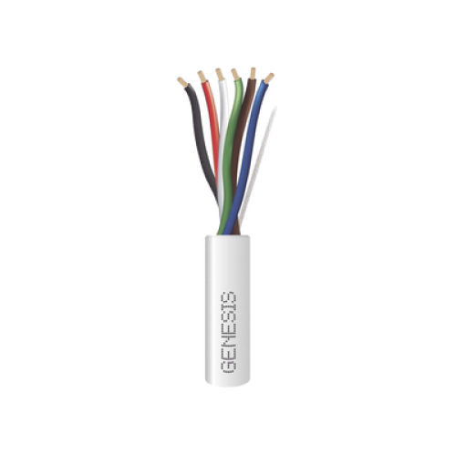 Carrete de 305 Metros (1000 Pies) / Cable de Cobre / 6 x 18 AWG / Plenum / Para Interior / Color Blanco / Para Aplicaciones de Alarmas de Intrusión/Control de Acceso/ Automatización / Interfonos y Tv Porteros