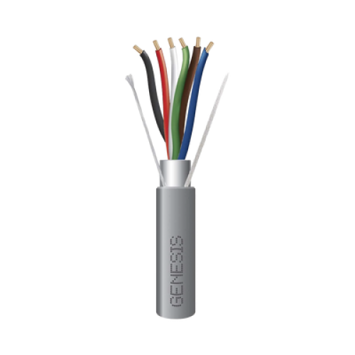 Bobina de 305 Metros (1000 Pies) de Cable  6 x 22 AWG / Blindado / Plenum de Color Gris / Aplicaciones de Audio, Seguridad y Control