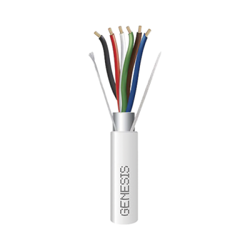 Carrete de 305 Metros (1000 Pies) / Cable de Cobre / 6 x 18 AWG / Plenum / Color Blanco / Blindado / Para Aplicaciones de Alarmas de Intrusión / Control de Acceso / Automatización / Interfonos y Tv Porteros