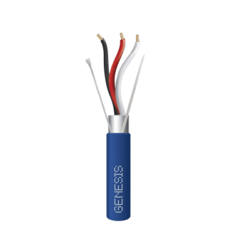 Bobina de 305 Metros (1000 Pies) de Cable 3 x 18 AWG / Plenum / BLINDADO / Tipo FPLP, CMP, CL3P / Color Azul / Para Aplicaciones en Sistemas de Seguridad, Audio, Control y otras Aplicaciones