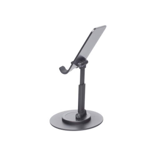 Soporte para Teléfono Celular Giratorio | 360° de Rotación | Angulo Ajustable | Altura Ajustable 17-20cm  | Antideslizante | Ejes Giratorios de Alta Precisión| Plegable | Aluminio | Color Gris