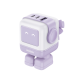 Cargador RobotGaN de 65W Serie UNO | 3 Puertos de Carga Rápida | 2 USB-C | 1 USB-A | PD 3.0 | QC 4.0 | Carga Inteligente | Tecnología GaN II | Zapato Magnético Extraíble | Carcasa Ignífuga | Pantalla LED