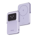 Power Bank Inalambrico | 5000mAh | 7.5W  |  Con Emojis de Estado | Carga Rápida USB-C Bidireccional  | Pantalla TFT  Inteligente | 13 niveles de Proteccion | Con Holder | Color Purple.