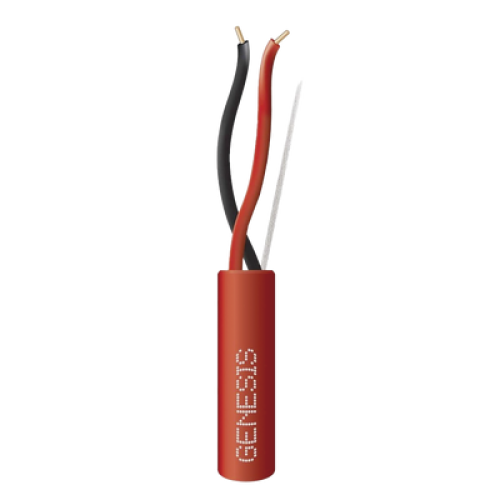 Bobina de 305 Metros (1000 Pies) de Alambre / 2 x 18 AWG / Riser / Tipo FPLR-CL3R, FT4 / Color Rojo / Para Aplicaciones en Sistemas de Detección de Incendio y Sistemas de Evacuación