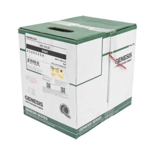 Bobina de 152 Metros (500 Pies) de Alambre / 2 x 18 AWG / Riser / Resistente al Fuego / Color Rojo / Tipo FPLR- CL3R - C(UL) -FT4 / Para Sistemas Contra Incendio o Sistemas de Evacuación