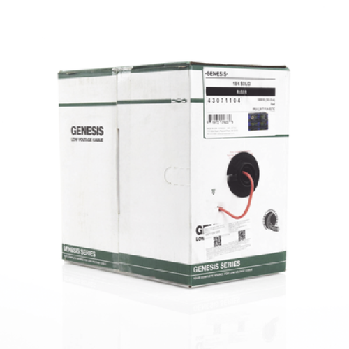 Bobina de 305 Metros (1000 Pies) de Alambre / 4 x 18 AWG / Riser / Tipo FPLR-CL3R / Resistente al Fuego / Color Rojo / Para Sistemas Contra Incendio o Sistemas de Evacuación