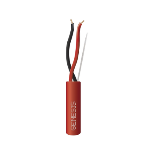 Carrete de Alambre 305 Metros (1000 Pies) / 2 x 16 AWG / Riser / Color Rojo / Tipo FPLR, CL3R, (UL) FT4 / Para Aplicaciones en Sistemas de Detección de Incendio y Sistemas de Evacuación