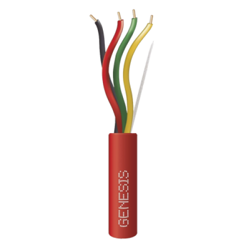Carrete de Alambre 305 Metros (1000 Pies) / 4 x 16 AWG / Riser / Color Rojo / Tipo FPLR, CL3R, (UL) FT4 / Para Aplicaciones en Sistemas de Detección de Incendio y Sistemas de Evacuación