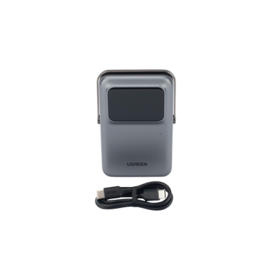 Power Bank Serie UNO Inalambrico | 10000mAh | 7.5W/20W  |  Con Emojis de Estado | Carga Rápida USB-C Bidireccional  | Pantalla TFT  Inteligente | Con Holder | Color Grey.