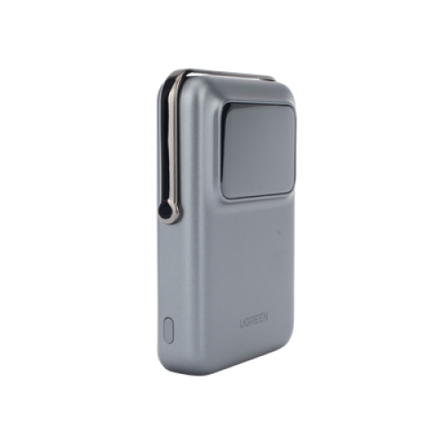 Power Bank Serie UNO Inalambrico | 10000mAh | 7.5W/20W  |  Con Emojis de Estado | Carga Rápida USB-C Bidireccional  | Pantalla TFT  Inteligente | Con Holder | Color Grey.