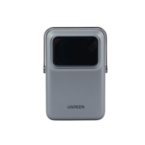 Power Bank Serie UNO Inalambrico | 10000mAh | 7.5W/20W  |  Con Emojis de Estado | Carga Rápida USB-C Bidireccional  | Pantalla TFT  Inteligente | Con Holder | Color Grey.