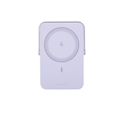 Power Bank Serie UNO Inalambrico | 10000mAh | 7.5W/20W  |  Con Emojis de Estado | Carga Rápida USB-C Bidireccional  | Pantalla TFT  Inteligente | Con Holder | Color Purple.