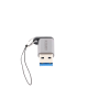 Adaptador USB 3.0 Macho a USB-C 3.1 Tipo C Hembra |Carga y Sincronización de Datos | Admite Corriente de 3A | Transferencia de hasta 5 Gbps | Amplia Compatibilidad | Chip VL160 | Caja de Aluminio | Color Gris