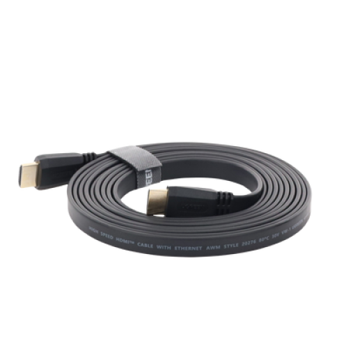 Cable HDMI 2.0 Plano de 3 Metros (9.84 Pies) / 4K@60Hz / HDR / 3D / HEC (Canal Ethernet HDMI) / ARC (Canal de Retorno de Audio) / Color Profundo de 48 Bits / Audio de 32 Canales / HDCP / Audio Dolby True HD 7.1 / 18 Gbps / EstaÑado y Triple Blindaje / An