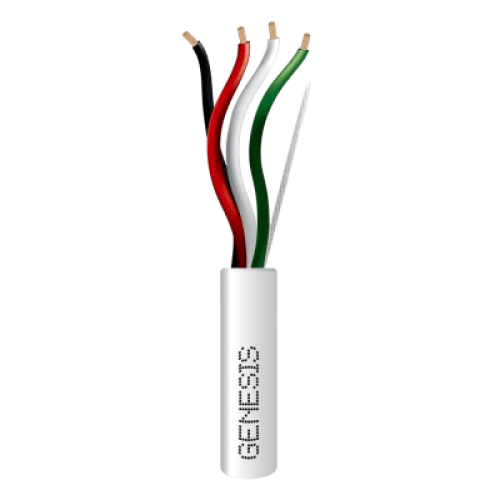Bobina de 152 Metros (500 Pies) de Cable / 4 x 16 AWG / Cable Audacious / Riser / Libre de Oxígeno / Color Blanco / Aplicaciones de Alarmas de Intrusión y Automatización