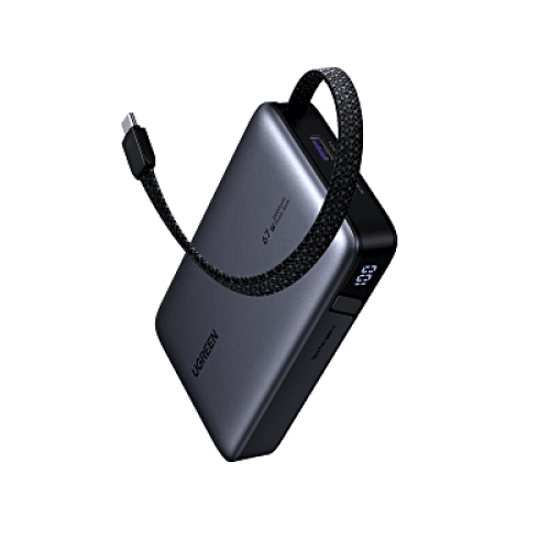 Cargador Rápido GaN 65W 2C1A / Tecnología GaN / Puerto USB-C 65W Max PPS / Puerto USB-A 22.5W Max / Protecciones Múltiples / Material PC+ABS UL94-V0 / Cable 1.5-2 metros