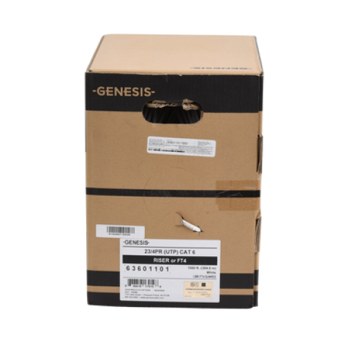 Bobina de Cable de 305 Metros (1000 Pies) UTP Cat6 Riser / Color Blanco / UL, CMR, Probado a 350 Mhz / Para Aplicaciones de CCTV, Redes de Datos, IP Megapixel, Control RS485