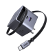 Cargador Rápido UGREEN 45W GaN / Cable Retráctil 0.7m / 3 Puertos USB-C + USB-A / Tecnología GaNInfinity 95% Eficiencia / 8 Capas Protección / Carga Simultánea 3 Dispositivos / Compacto para Viajes
