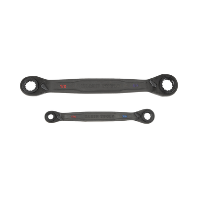 Juego de 2 llaves Estriadas de Matraca 4 en 1 con 8 Medidas Inglesas 1/2-5/8