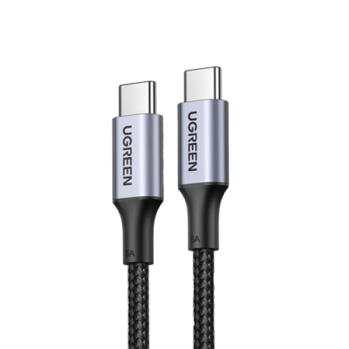 Cable USB-C a USB-C | 2 Metros | Carga Rápida de hasta 100W | Transferencia de datos 480 Mbps | PD3.0 | QC4.0/3.0/2.0 | FPC | AFC | Protección Integrada| Caja de Aluminio | Nylon Trenzado | Amplia Compatibilidad | Color Negro.