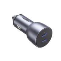 Cargador de Auto de 40W / 2 Puertos USB-C / 20 Watts por Puerto / Compatible con Vehículos de 12 y 24 VCD / Chip Inteligente / Diseño Compacto / Multi protección / Aleación de Aluminio