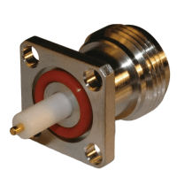Conector N Hembra, montaje con 4 perforaciones a 18 mm Conector N Hembra, montaje con 4 perforaciones a 18 mm