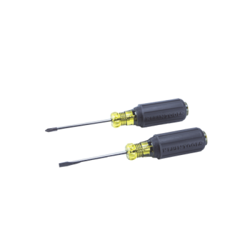 Juego de 8 Desarmadores con Mango Cushion-Grip™: 2 de punta Plana de 1/4'' (6.4 mm) y 5/16'' (7.9 mm); 2 de punta Cabinet de 5/16'' (7.9 mm) y 3/16'' (4.8 mm); tres de punta Phillips n.º 1, n.º 2 y n