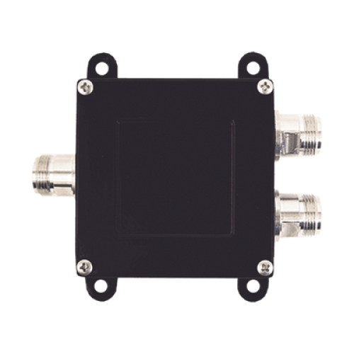 Separador TAP -7 dB con rango de frecuencia de 700 a 2500 MHz. Ideal para separar las antenas a diferentes longitudes de cable coaxial. 50 Ohm. Conectores N Hembra. 