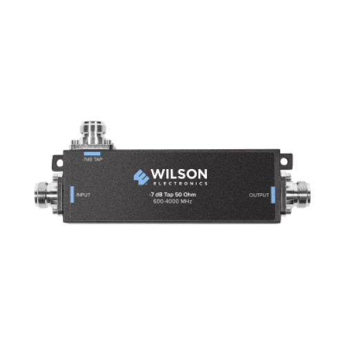 Separador TAP -7 dB con rango de frecuencia de 575 a 6000 MHz. Ideal para separar la antenas a diferentes longitudes de cable coaxial. 50 Ohm con conectores N Hembra. 