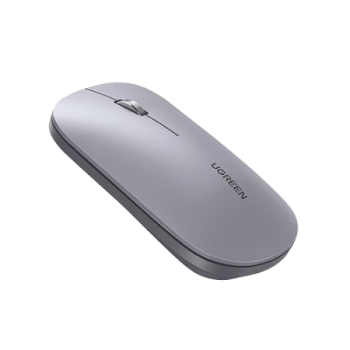 Mouse inalámbrico 2.4 GHz | Ultra Delgado y Silencioso | DPI 1000/1600/2000/4000 (Ajustable) | Alcance 10m | Scroll de Aluminio | Adaptable a diferentes superficies | Diseño suave al tacto | Contiene Receptor USB | Color Gris.