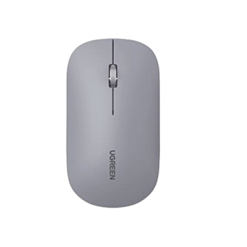 Mouse inalámbrico 2.4 GHz | Ultra Delgado y Silencioso | DPI 1000/1600/2000/4000 (Ajustable) | Alcance 10m | Scroll de Aluminio | Adaptable a diferentes superficies | Diseño suave al tacto | Contiene Receptor USB | Color Gris.
